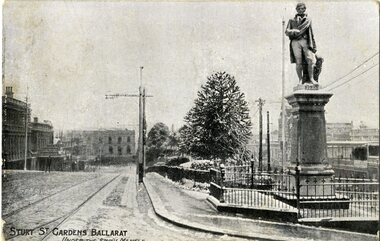 Postcard, Sturt St Gardens Ballarat Under the snow mantle, 1906