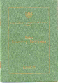 Document - Rule Book, State Electricity Commission of Victoria (SECV), "Rules Governing Employees", 1964