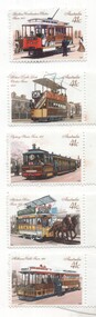 Ephemera - Stamp, Australia Post, 41c - featuring a Melbourne cable tram set, 1989