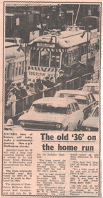 Newspaper, Herald  Sun, "The old '36' on the home run", Sep. 1971