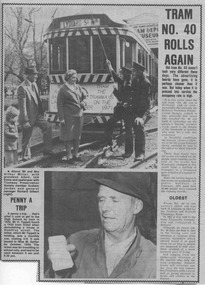 Newspaper, The Courier Ballarat, "Tram No. 40 Rolls Again", 20/09/1976 12:00:00 AM