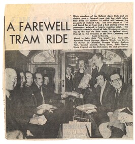 Newspaper, The Courier Ballarat, "A Farewell Tram Ride", 9/09/1971 12:00:00 AM