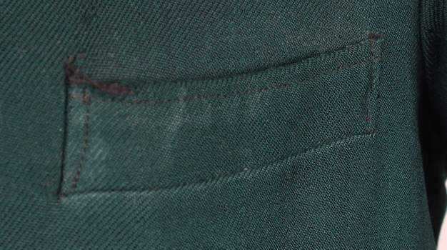 View of the breast pocket of an SECV Uniform Jacket.