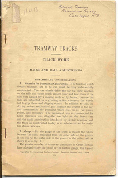 "Tramway Track - Track Work"