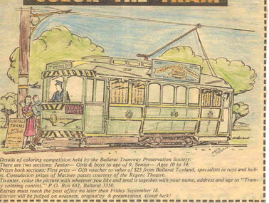 Domestic object - Competition Entry, The Courier Ballarat, "Colour the Tram", Sep. 1981