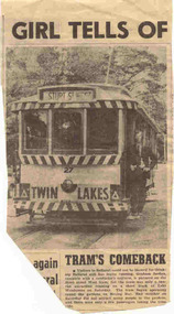 Newspaper, The Courier Ballarat, "Trams' Comeback", 28/12/1974 12:00:00 AM