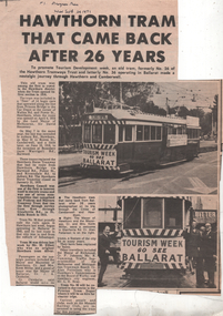 "Hawthorn Tram that came back after 26 years"
