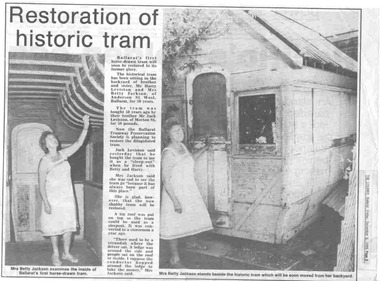 Newspaper, The Courier Ballarat, "Restoration of Historic Tram", 6/12/1985 12:00:00 AM