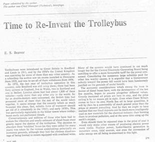 Document - Photocopy, "Time to Re-Invent the Trolleybus", 1980's?