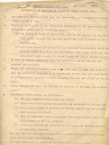 Document - Instruction, Melbourne Electric Supply Co (MESCo), " Geelong Tramways July 1924 Instructions to Motormen in Charge of Birney Safety Cars", 14/08/1924 12:00:00 AM