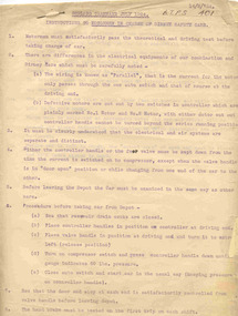 Document - Instruction, Melbourne Electric Supply Co. (MESCo), " Geelong Tramways July 1924 Instructions to Motormen in Charge of Birney Safety Cars", 14/08/1924 12:00:00 AM