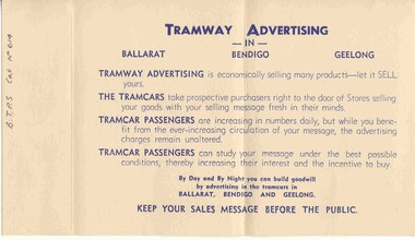 Document - Advertising Rate Card SEC, State Electricity Commission of Victoria (SECV), Late 1940's or early 1950's?