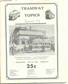 Magazine, Wellington Tramway Museum, "Tramway Topics", Oct. 1968
