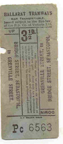Ephemera - Ticket/s, J. J. Miller, ESCo 3 1/2d ticket, early to mid 1920's