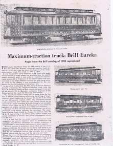 Document - Photocopy, Ballarat Tramway Preservation Society (BTPS), "Maximum-traction truck: Brill Eureka", 1970's