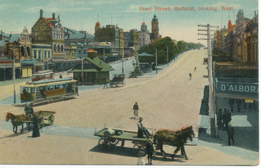 Postcard, Sturt St looking west from Grenville St