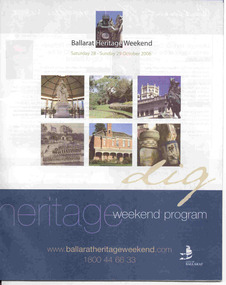 Book, City of Ballarat, "Ballarat Heritage Weekend Program 2006", Oct. 2006