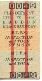 Ephemera - Ticket/s, Keith Atkinson?, TMSV Tour ticket, 1985
