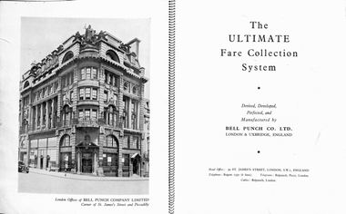 Manual, Bell Punch Co, "The Ultimate Fare Collection System", c1948