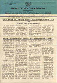 document - Circular, State Electricity Commission of Victoria (SECV), "Vacancies and Appointments", Sep. 1960
