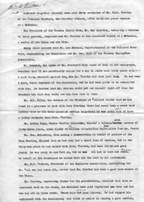 Document - Report, T.E. Carter, retirement ceremony of Mr Herb Preston, 21/11/1954 12:00:00 AM