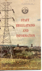 Book, State Electricity Commission of Victoria (SEC), "Staff Regulations and Information", Dec. 1984
