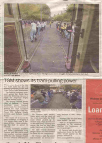 Newspaper, The Courier Ballarat, "TGM shows its tram-pulling power", 3/05/2004 12:00:00 AM