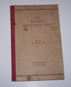 Administrative record - Log book, Diary, John Andrew & Co, 1957