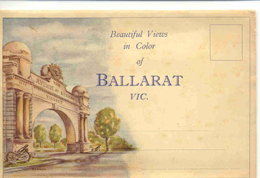 Postcard - Folder set, Valentine & Sons Publishing Co, "Beautiful Views in Color of Ballarat Vic", Early 1950's