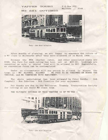Ephemera - MMTB Special Table, Yapper Tours, "Yapper Tours W3 661 Outings", Mar. 1989