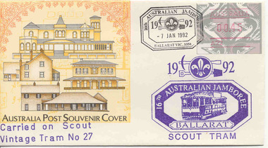 Ephemera - Envelope/s, Australia Post, "Ballarat Scout Jamboree, Scout Tram Carried Cover", 21/08/2007 12:00:00 AM