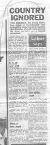 Newspaper, Les Shilton and  Vic. ALP, "Country Ignored", 12/07/1972 12:00:00 AM