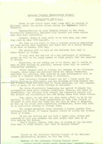 Document - Newsletter, Ballarat Tramway Preservation Society (BTPS), BTPS Information sheet, May. 1971