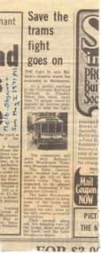 Newspaper, Melbourne Observer, "Save the trams fight goes on", 2/05/1971 12:00:00 AM