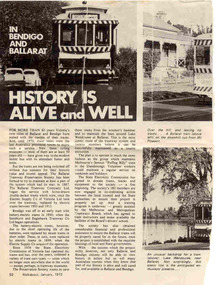 Newspaper, Walkabout Magazine, "In Bendigo and Ballarat History is alive and well", Jan. 1972