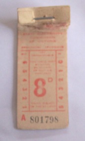 Ephemera - Ticket/s, State Electricity Commission of Victoria (SECV), SEC 8d, 1960's