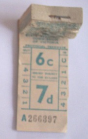 Ephemera - Ticket/s, State Electricity Commission of Victoria (SECV), SEC 6d / 7d, 1965