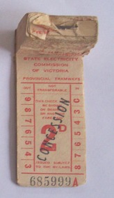 Ephemera - Ticket/s, State Electricity Commission of Victoria (SECV), SEC 2d City Section, 1958 - 1963?