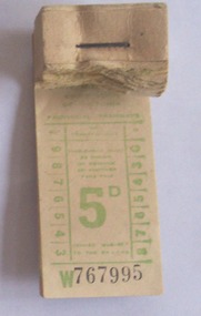 Ephemera - Ticket/s, State Electricity Commission of Victoria (SECV), SEC 5d, 1955 - 1965?