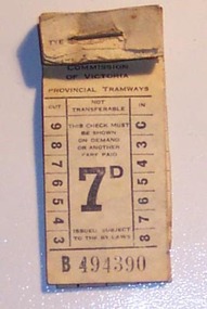 Ephemera - Ticket/s, State Electricity Commission of Victoria (SECV), SEC 7d, 1955 - 1965?