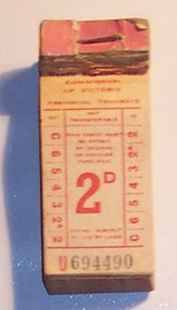 Ephemera - Ticket/s, State Electricity Commission of Victoria (SECV), SEC 2d, 1955? - 1965?