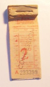 Ephemera - Ticket/s, State Electricity Commission of Victoria (SECV), SEC 2d Concession, 1955? - 1965?