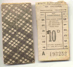 Ephemera - Ticket, State Electricity Commission of Victoria (SECV), Set of SEC predecimal tickets - Wal Jack Collection, 1963 - 1966