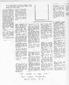 Document - Photocopy, Alan Bradley, "A place in the Sun", Apr. 2005