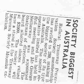Document - Photocopy, Alan Bradley, "Society Biggest in Australia", Apr. 2005