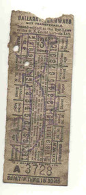 Ephemera - Ticket/s, Electric Supply Co. of Vic (ESCo), Ballarat Tramways, ESCo, Transfer 3d ticket, 1920's?