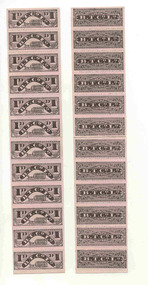 Ephemera - Ticket/s, Ballaarat Tramway Co. Ltd, horse tram tickets, 1900's