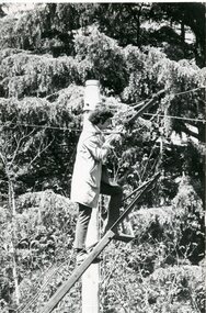 Overhead installation work  on the access track