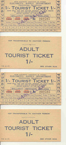 Ephemera - Ticket/s, State Electricity Commission of Victoria (SECV), Tourist Ticket SEC 1/, 1943, overprinted 1947