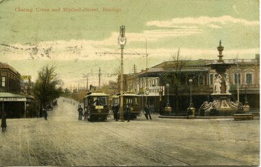 Postcard, Charing Cross Bendigo, 1906